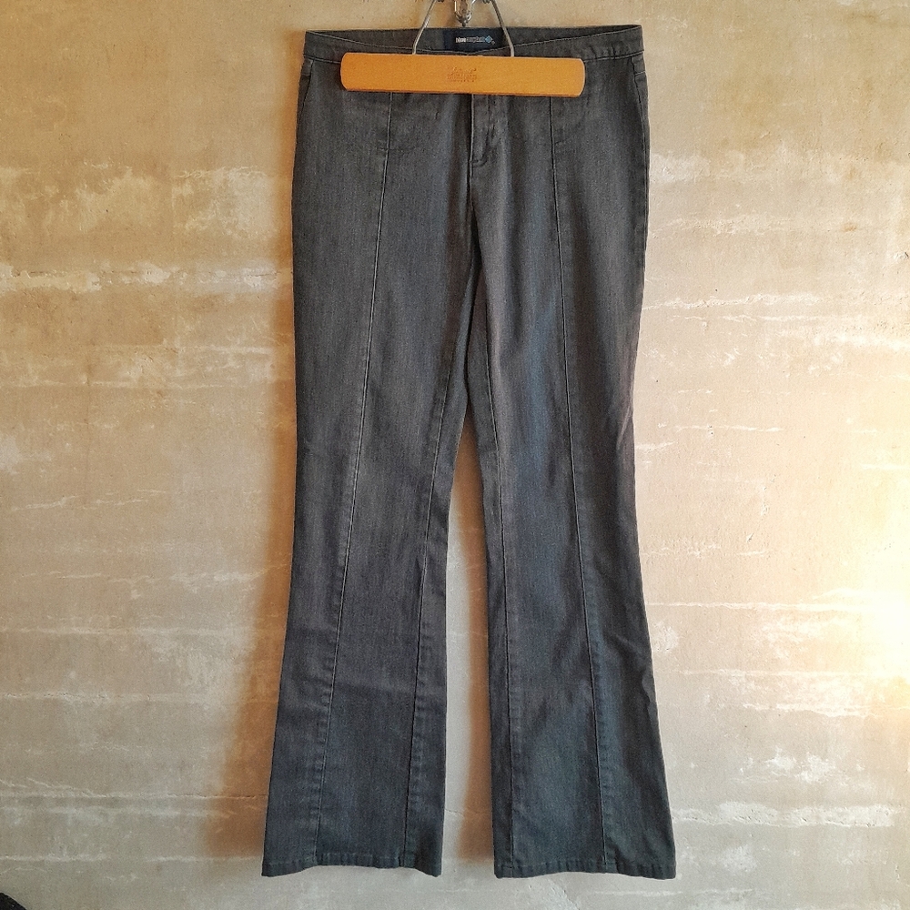 492a. gray vintage Blue Asphalt low rise 2000s y2k trouser dress pants, 1/2